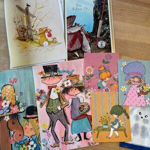 Cartes de souhaits vintages - Paquet de 8